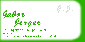 gabor jerger business card